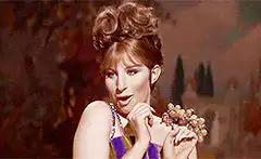 Barbra Streisand pointing finger