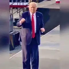 Donald Trump dancing on stage