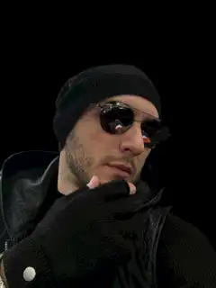 Man with laser eyes