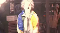 Doc Brown gets hit by fire