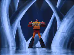 Optimus Prime transforms with blue lasers