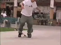 Skateboarder does a flip trick