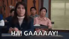 Classroom girl screams HA! GAAAAAY!