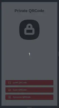 Private QRCode app generating encrypted code