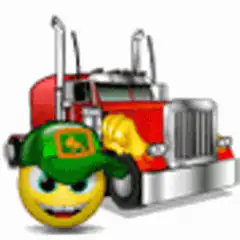 Emoji pointing at red truck