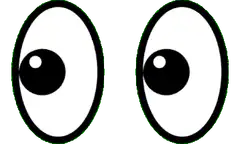 cartoon eyes looking left then right