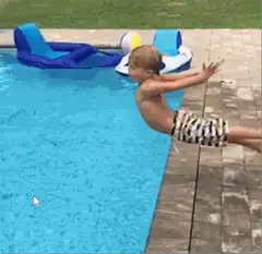 Toddler falls into pool