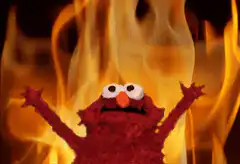 Elmo in the fire
