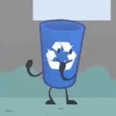 Cartoon recycling bin dancing