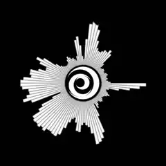 Spinning spiral with radiating lines