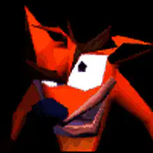 Crash Bandicoot head explodes