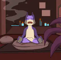 Zombie Cat Meditating