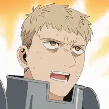 Anime man sweating and drooling