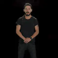 Man with fire background says do it