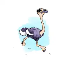 cartoon ostrich running