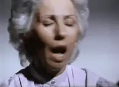 Old woman yawning