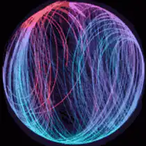 Colorful glowing sphere animation
