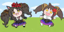 chibi girls dancing