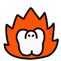 Fire emoji with shocked face