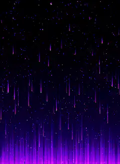 Purple falling light streaks