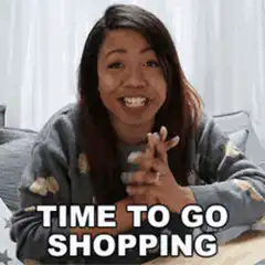 Woman excited time to go shopping