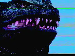 glitchy dinosaur head