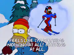 Homer thinks Flanders is wearing nothing