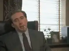 Nicolas Cage smoking and talking