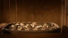 Water poured on sauna rocks