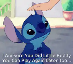 Stitch gets head patted