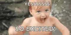 Toddler screaming YES SO EXCITED