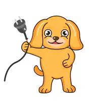 Cartoon dog gets electrocuted