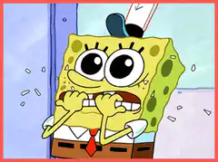 SpongeBob nervous teeth gnawing