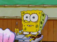 SpongeBob writing with pencil