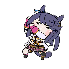 Chibi character drinking from a bottle