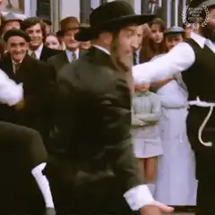 Jewish man dancing with long beard