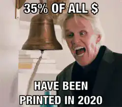 35% of all money printed in 2020