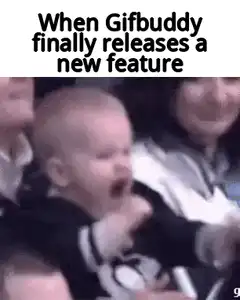 Excited baby cheering GIF