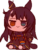 chibi anime girl with heterochromia