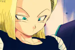 Android 18 smirking