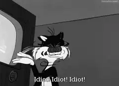 Tasmanian Devil yelling idiot