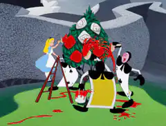 Alice painting roses red