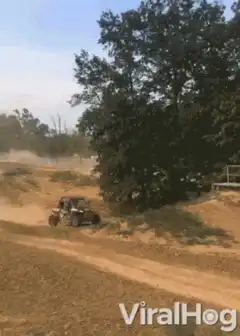ATV flips over sign