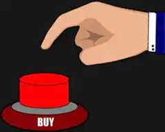 Hand pressing buy button
