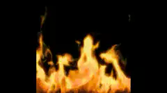 Orange flames flickering on black background