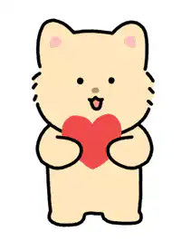 cute cat holding heart