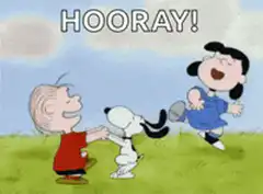Charlie Brown, Snoopy, and Lucy Hooray