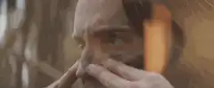 Man applying face paint