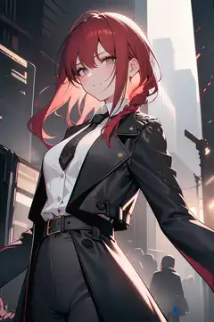 anime girl in city