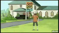 Rick and Morty muscular men kick old lady